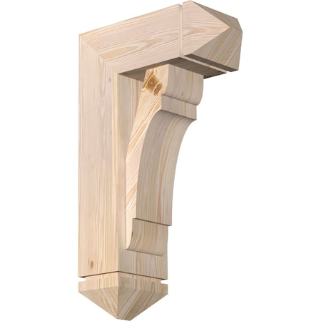 Olympic Arts And Crafts Smooth Bracket W/ Offset Brace, Douglas Fir, 7 1/2W X 18D X 30H